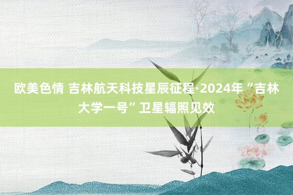欧美色情 吉林航天科技星辰征程·2024年“吉林大学一号”卫星辐照见效